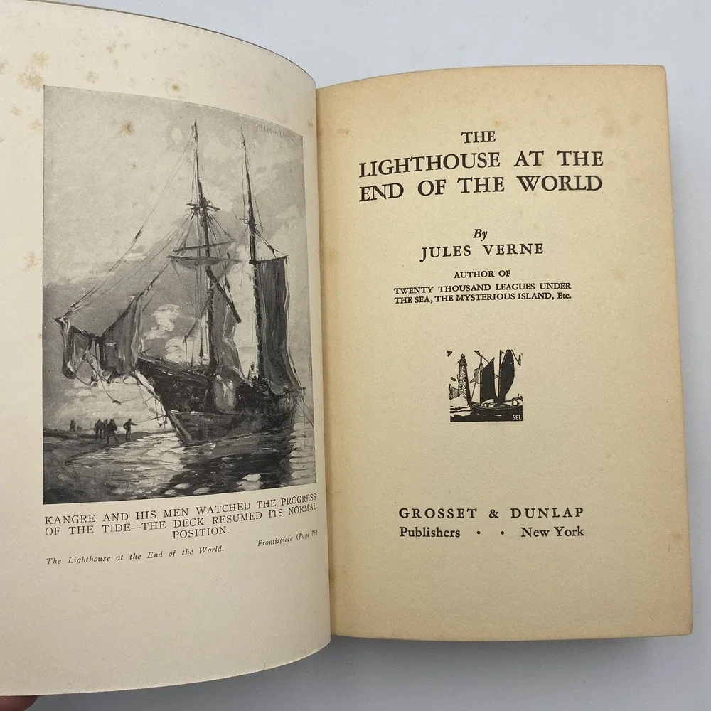 Antique 1924 The Lighthouse at the‎ End of the World by Jules Verne HC